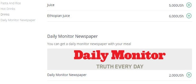 You can now get a copy of the Daily Monitor with your Ethiopian Juice on Jumia Food.