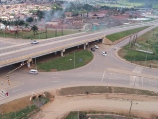 Aerial photograph of the Kampala-Entebbe Expressway