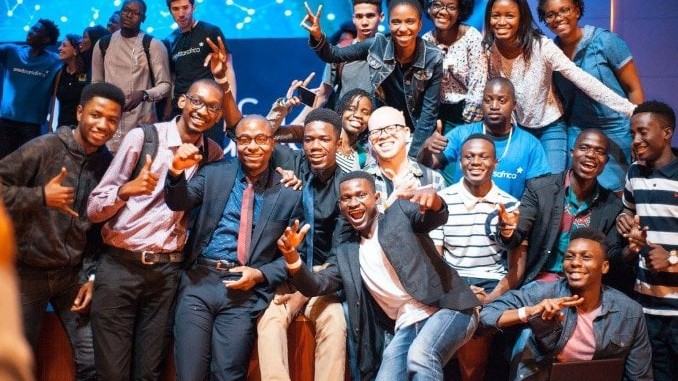 Group of smiling young people