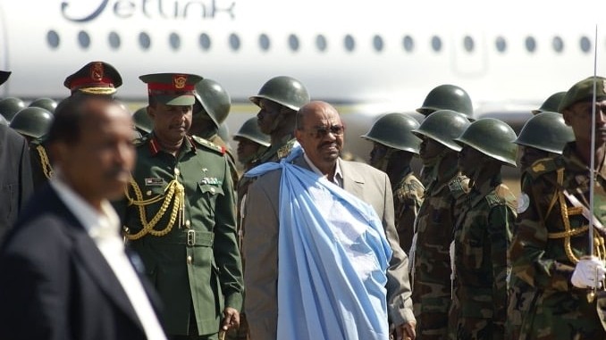 Omar al-Bashir, then Sudan's president, arrives in Juba in 2011.