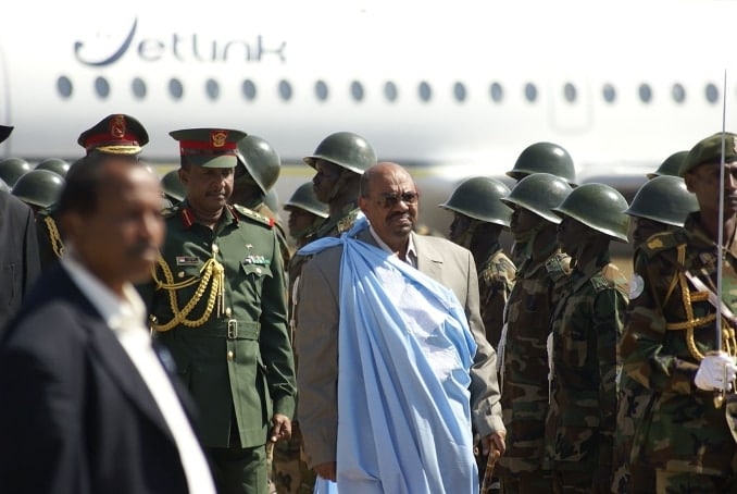 Omar al-Bashir, then Sudan's president, arrives in Juba in 2011.