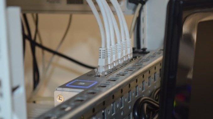 Closeup photo of ethernet cables