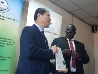 Two male executives at a press conference