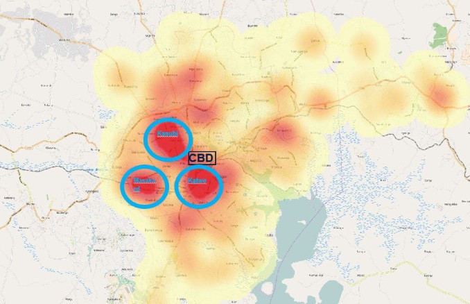 Informal firm density in Kampala
