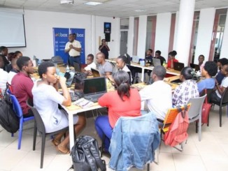 Students in an introductory programming class at Outbox, an incubator, innovation lab and co-working space in Kampala