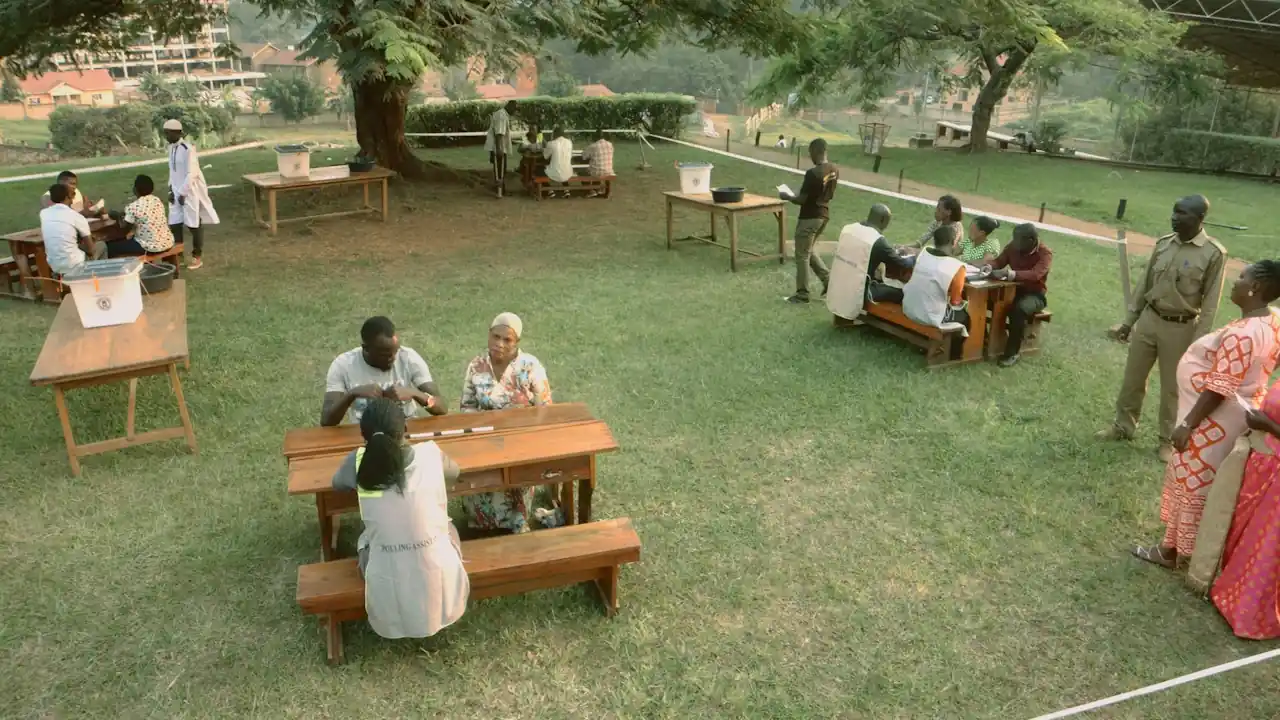 A polling station at an unknown location in Uganda